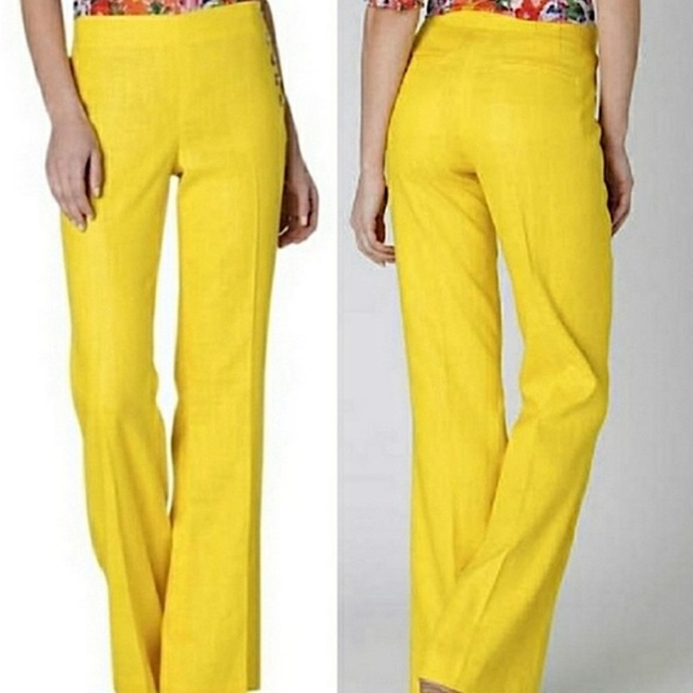 Anthropologie Cartonnier Yellow Linen Sailor Pants